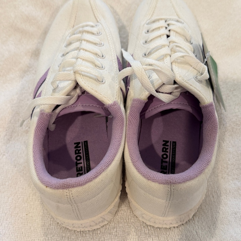NEW Tretorn Nylite White Purple Sneakers - Picture 2 of 5